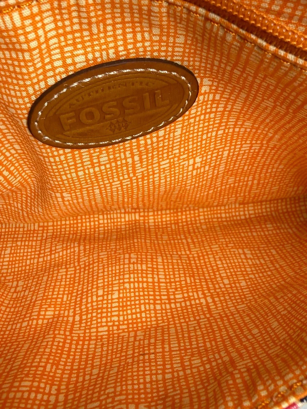 Fossil Keyper Y2K Geometric Print Crossbody Bag Leather Trim Adjustable Strap - Picture 15 of 16